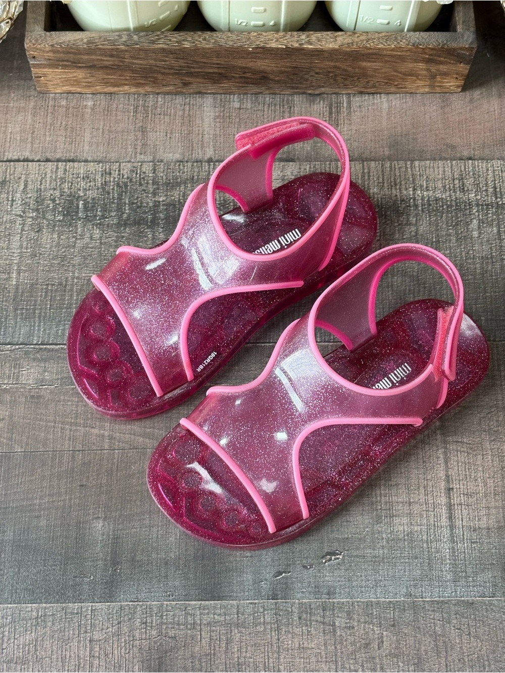 Mini Melissa Acqua Me Sandals Glittery Pink